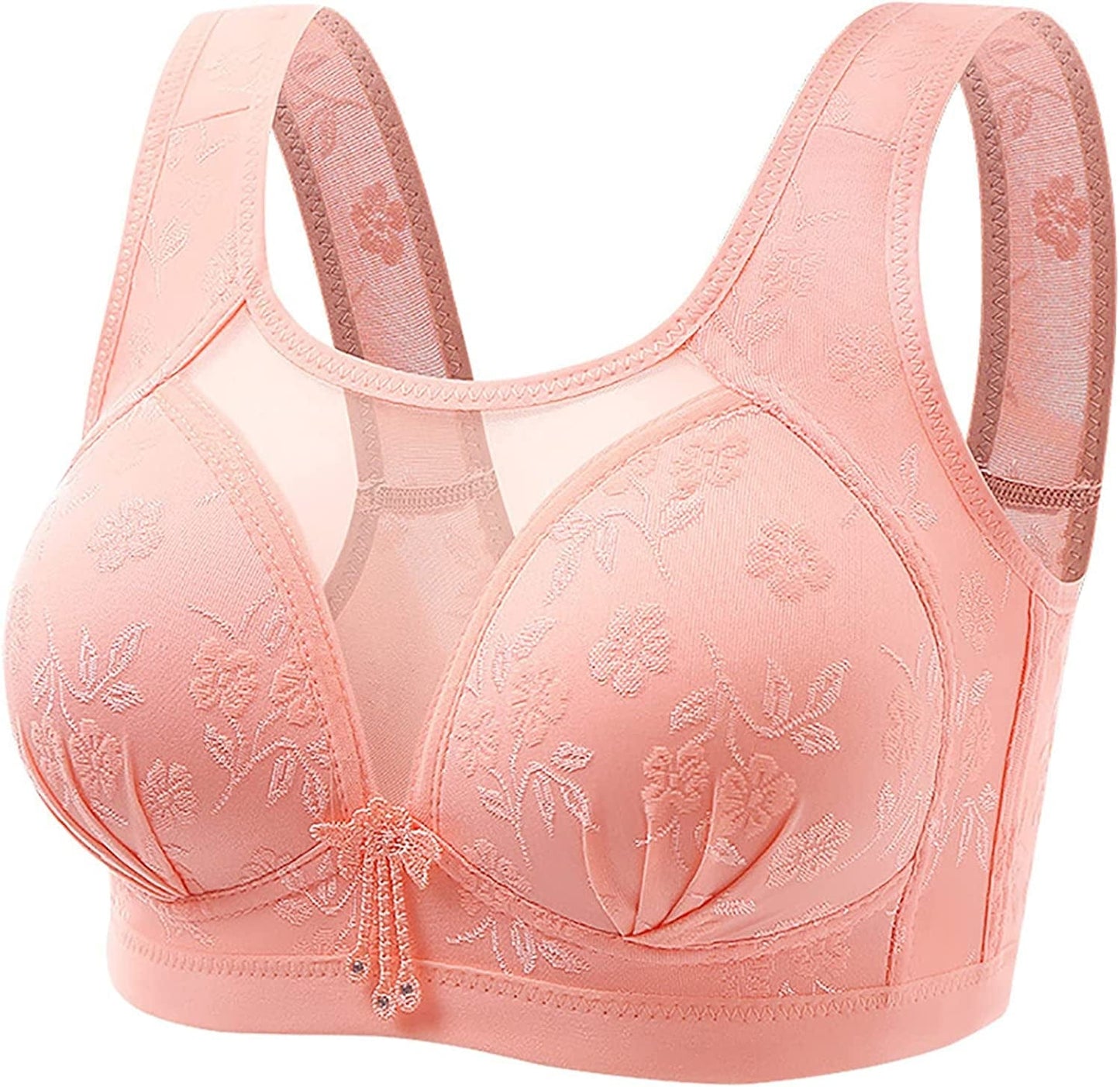 Women'S Bras Wireless Full Coverage Lace Bras plus Size Minimizer Non Padded Comfort Soft Bra Everday Bras Hot Pink / 36B-C