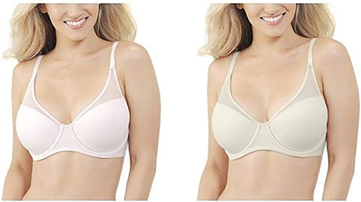 Women'S Breathable Luxe Full Coverage Padded Underwire Bra 75291 Sheer Quartz/Coconut White / 40C
