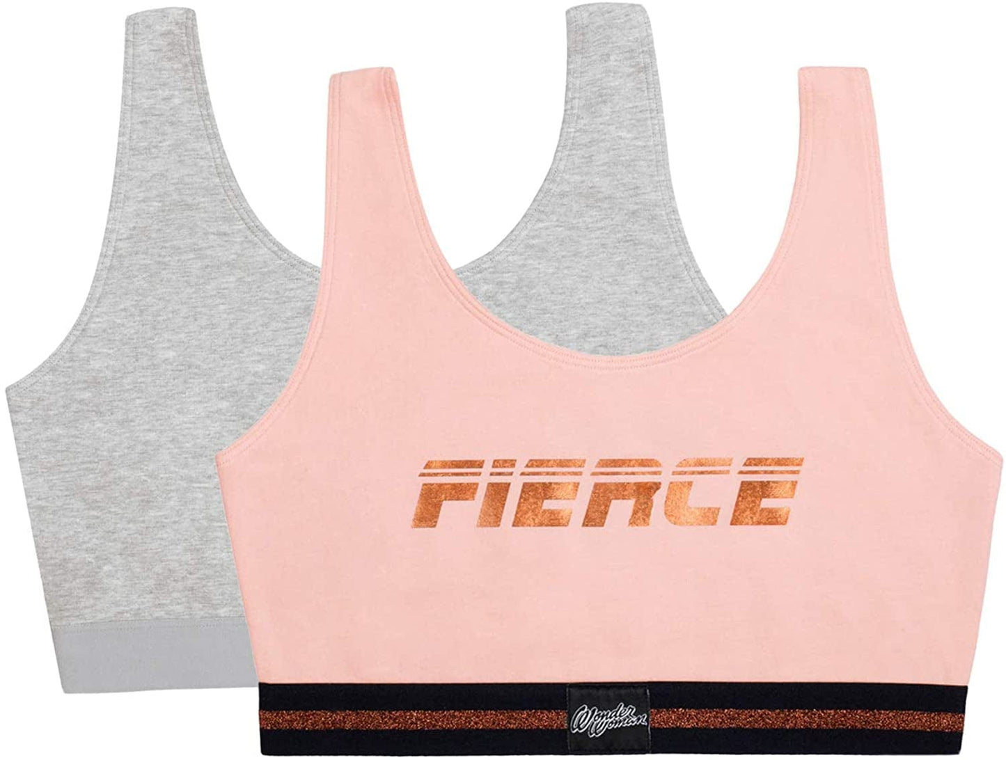 Women'S Built up Tank Style Sports Bra Pink and Grey / 34