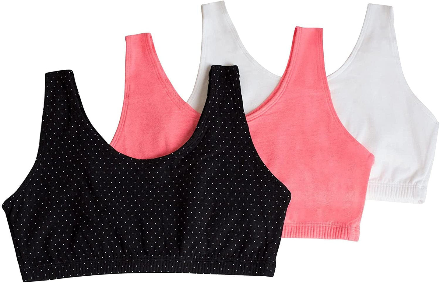 Women'S Built up Tank Style Sports Bra Pin Dot/Popsicle Pink/White / 36