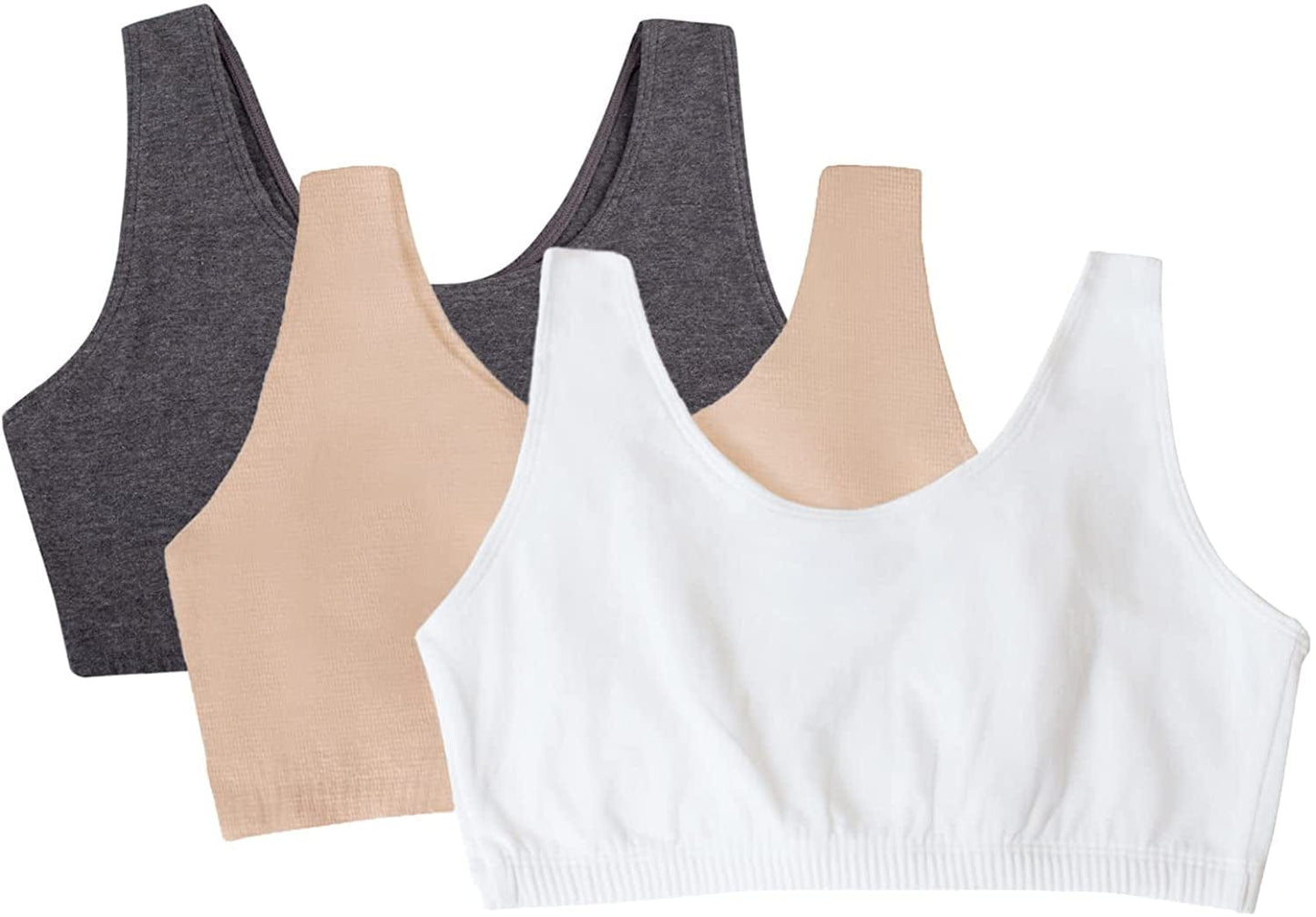 Women'S Built up Tank Style Sports Bra White/Sand/Charcoal Heather / 40