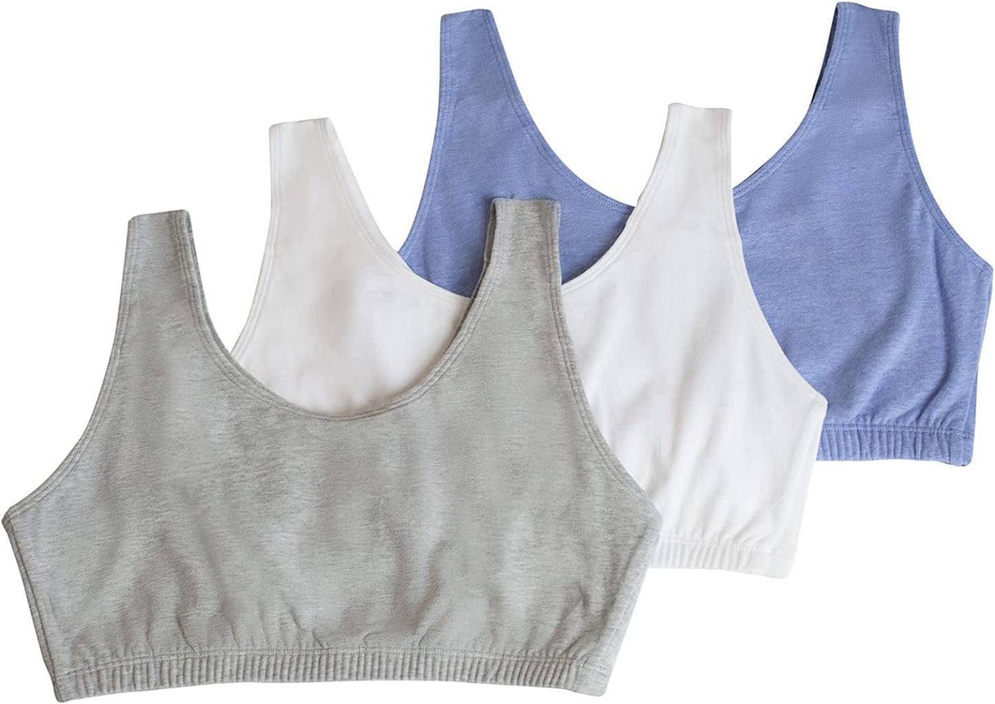 Women'S Built up Tank Style Sports Bra Heather Blue/White/Heather Grey / 44