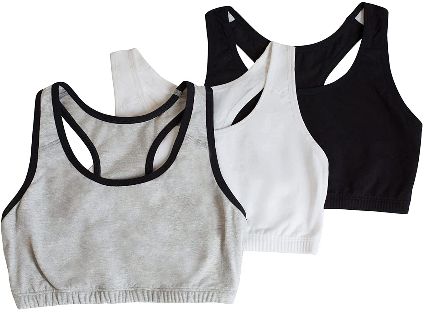 Women'S Built up Tank Style Sports Bra Heather Grey With Black/White/Black / 36