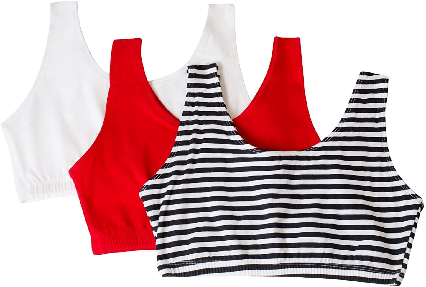 Women'S Built up Tank Style Sports Bra Skinny Stripe/White/Red Hot / 44