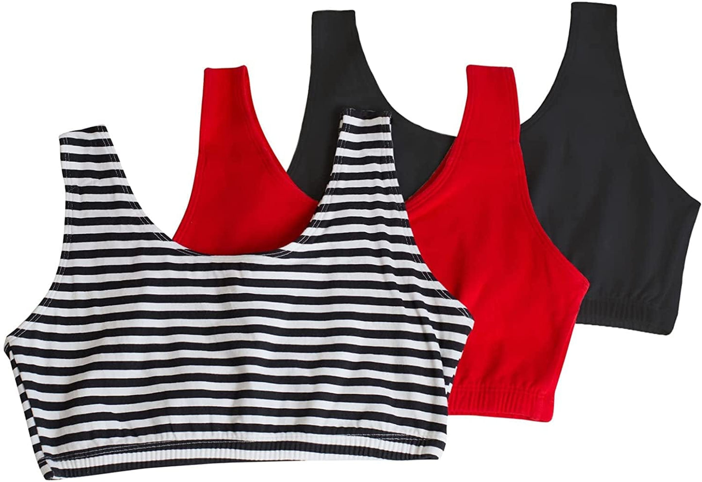 Women'S Built up Tank Style Sports Bra Skinny Stripe/Black Hue/Red Hot / 36