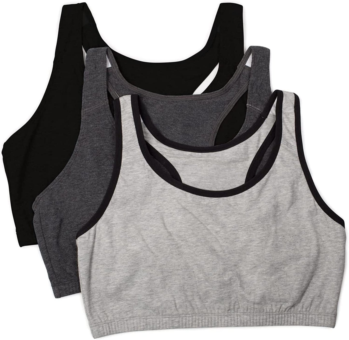 Women'S Built up Tank Style Sports Bra Heather Grey With Black/Charcoal/Black / 44