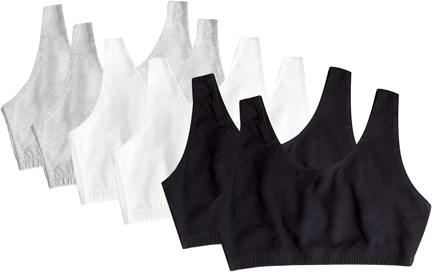 Women'S Built up Tank Style Sports Bra Value Pack Black/White/Heather Grey/Black/White/Heather Grey 6-pack / 40