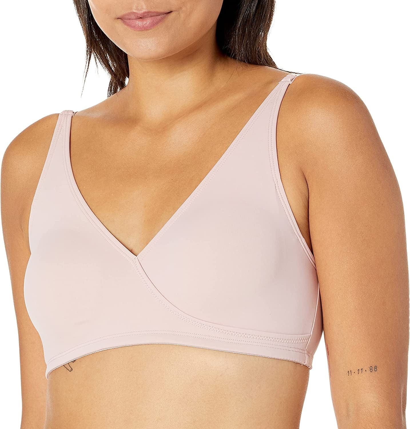 Women'S Butterknit Wrap Bra with Removable Pads Pink / 3X