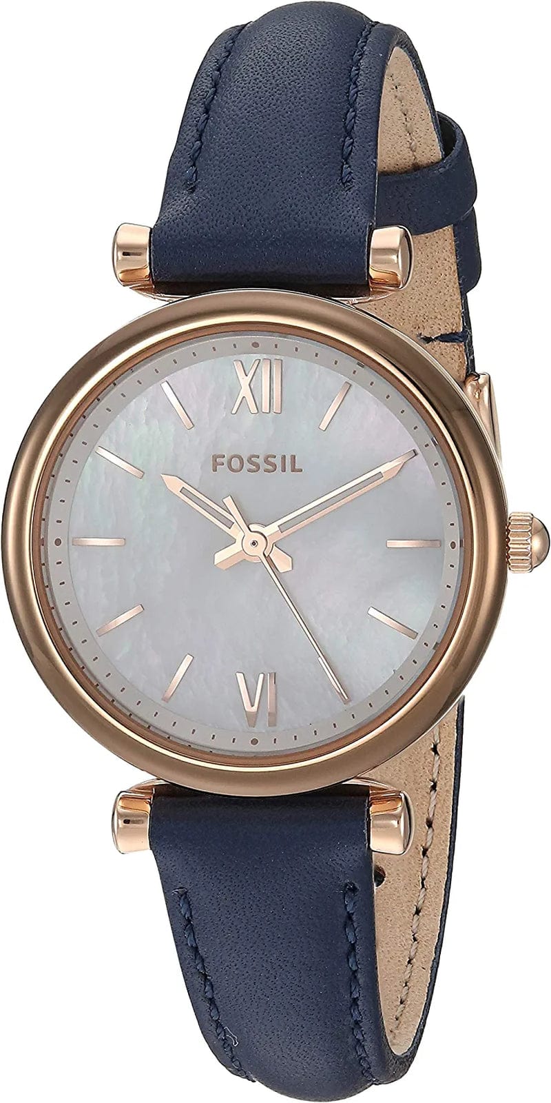 Women'S Carlie Mini Quartz Stainless Steel and Leather Watch Rose/Blue