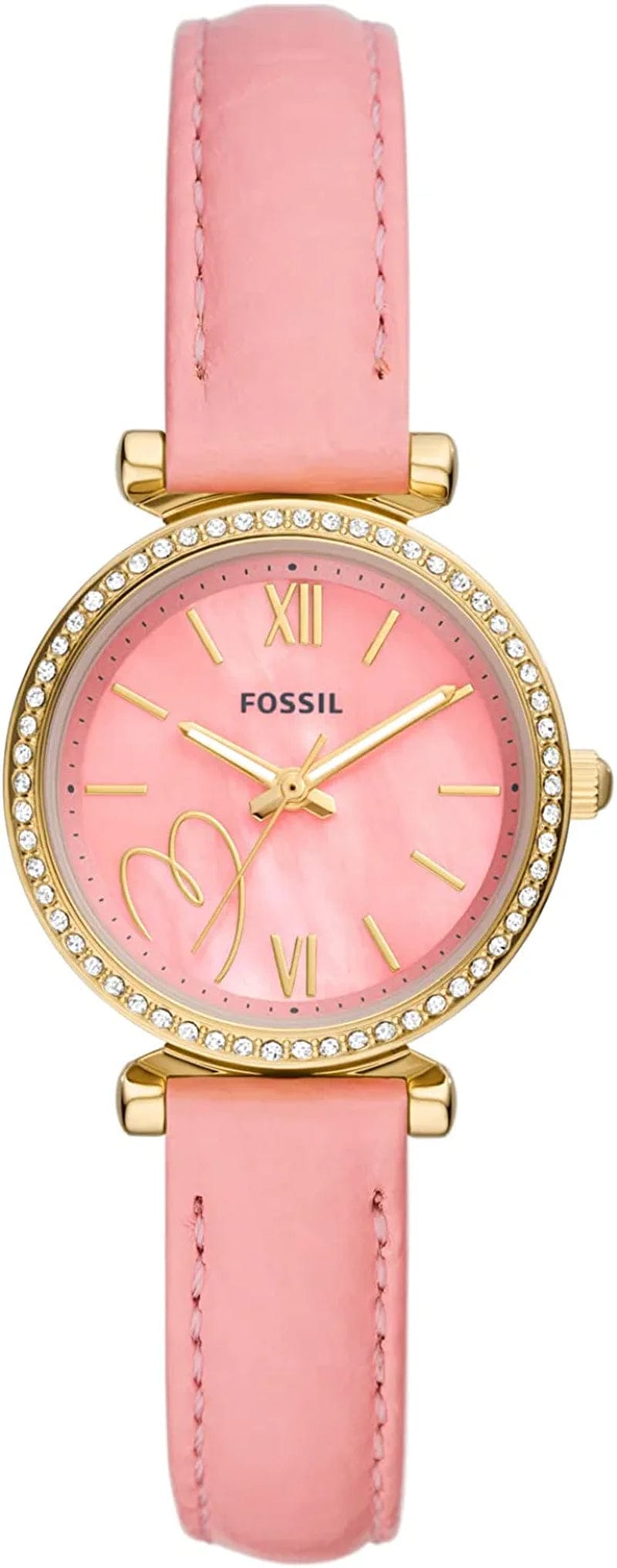 Women'S Carlie Mini Quartz Stainless Steel and Leather Watch Rose Gold/Pink