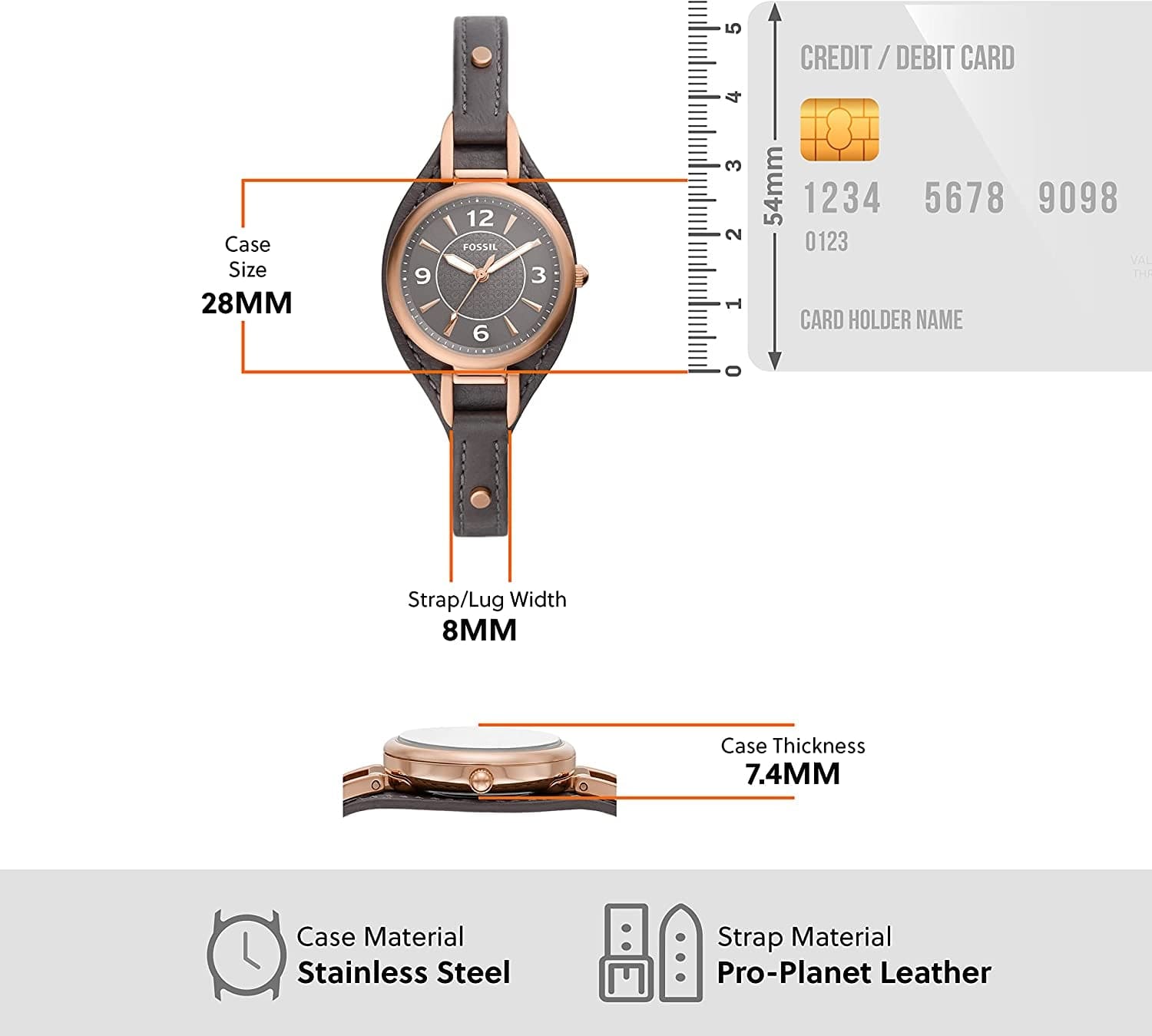 Women'S Carlie Mini Quartz Stainless Steel and Leather Watch