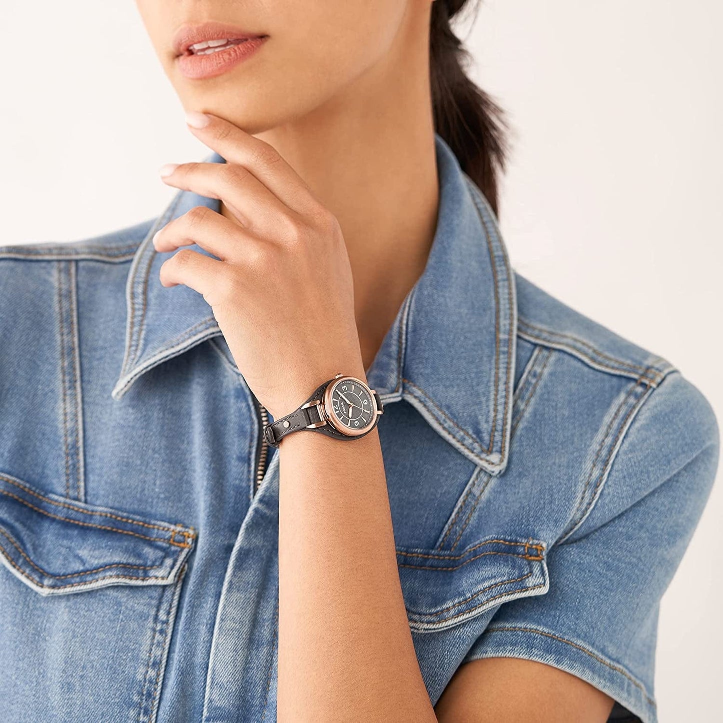 Women'S Carlie Mini Quartz Stainless Steel and Leather Watch