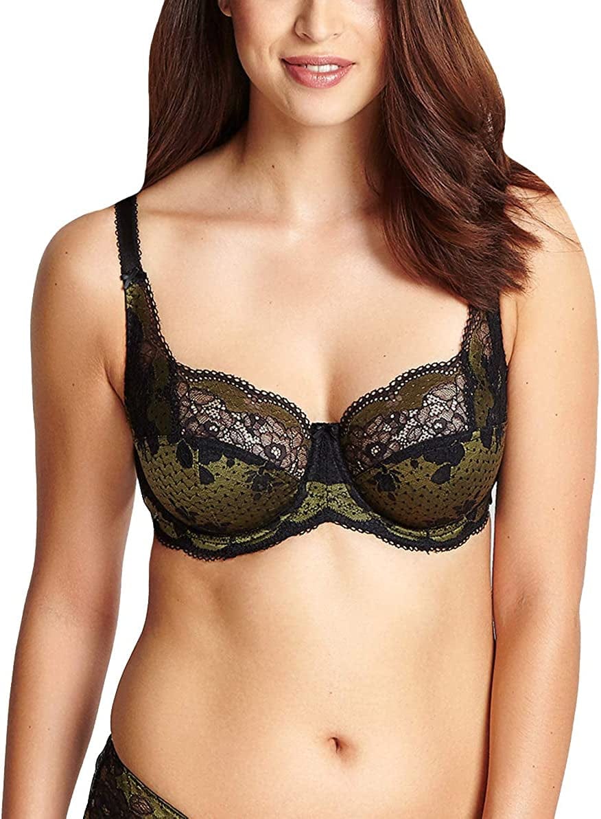 Women'S Clara Balconette Lace Bra Olive / Black / 30HH