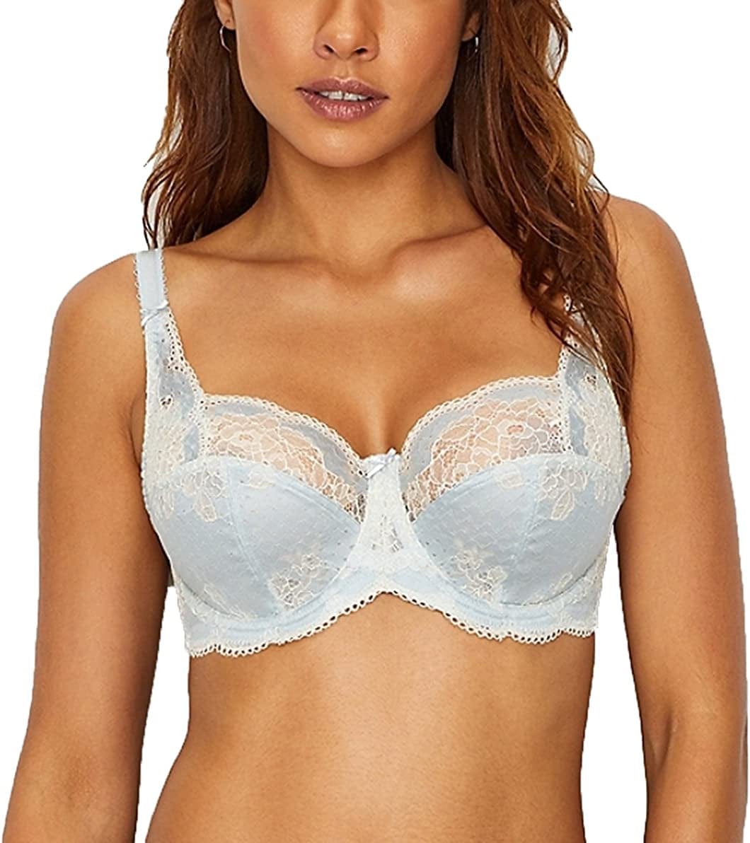 Women'S Clara Balconette Lace Bra Pale Blue / Ivory / 40F