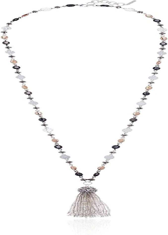 Women'S Classics Beaded Tassel Pendant Necklace, 36" L