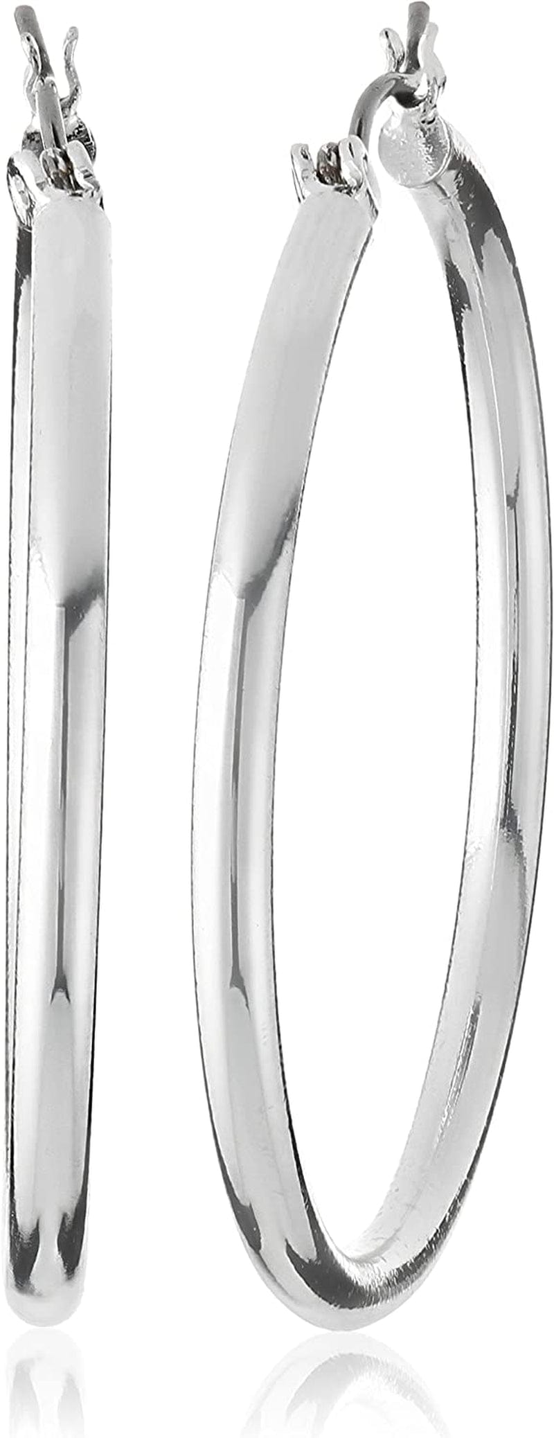 Women'S Classics Silvertone Large Hoop Earrings
