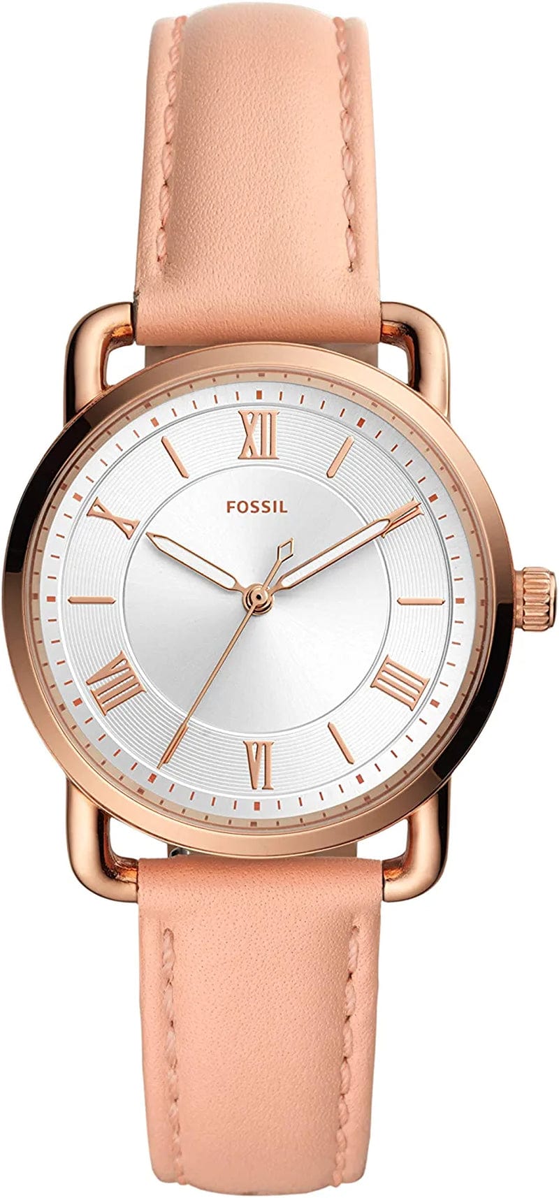Women'S Copeland Stainless Steel and Leather Casual Quartz Watch Rose Gold, Blush