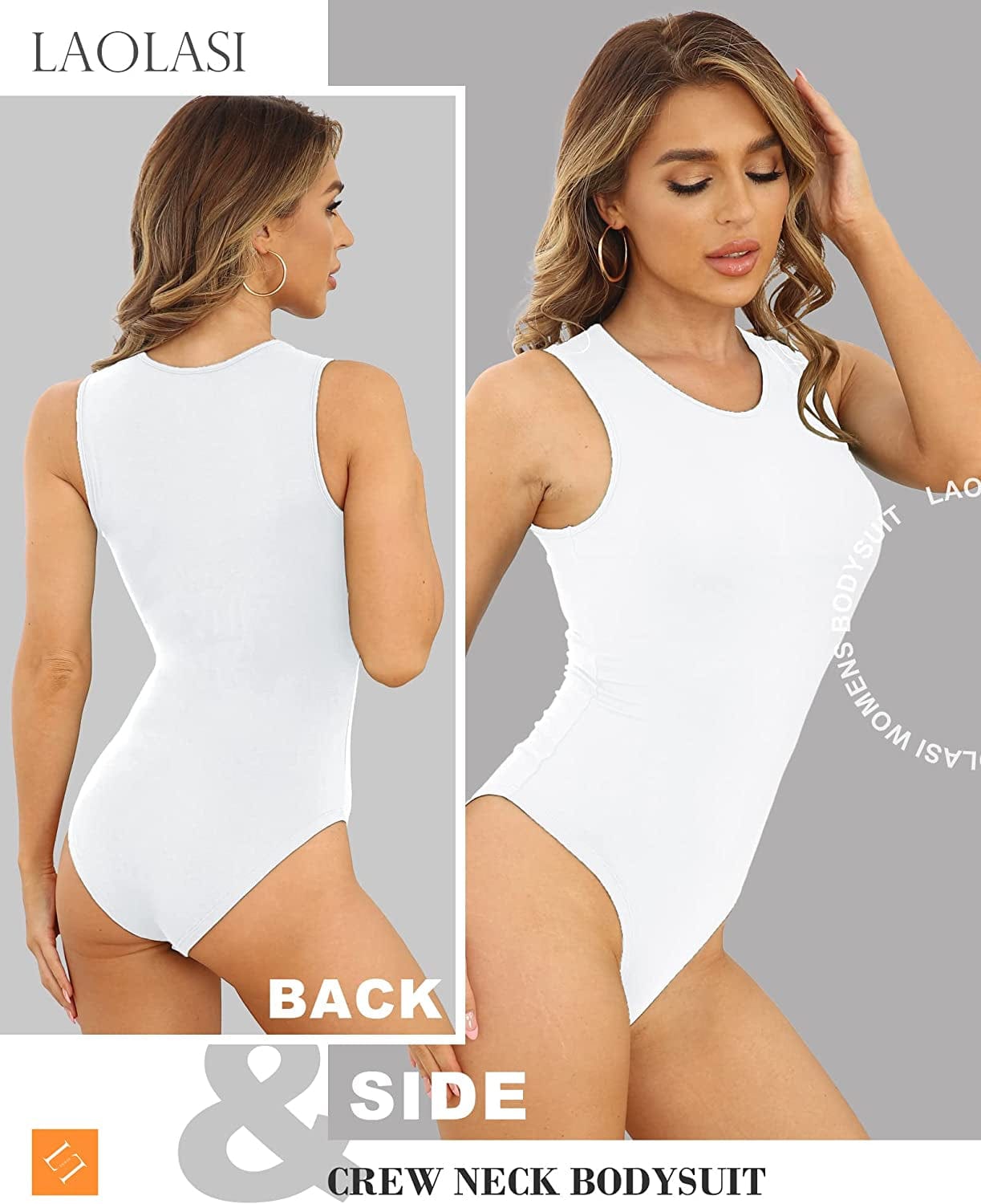 Women'S Crew Neck Sleeveless Slim Fit Body Suit Basic Bodysuit Shirts Tank Tops