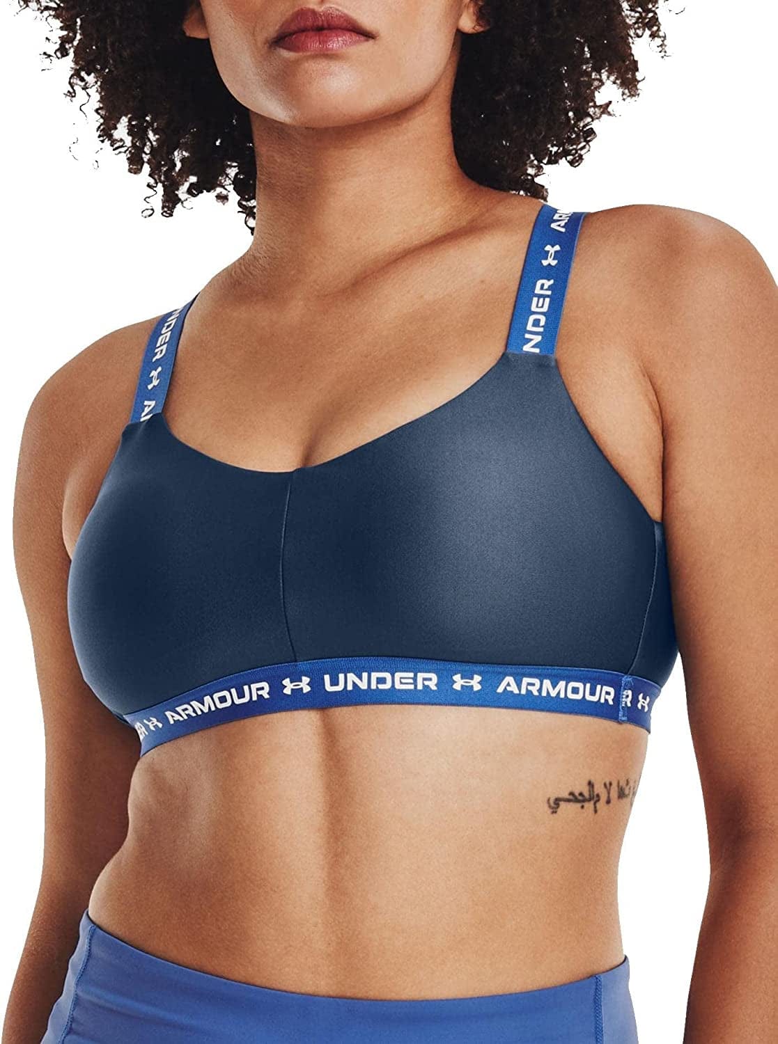 Women'S Crossback Low Bra Utility Blue/Black / X-Small
