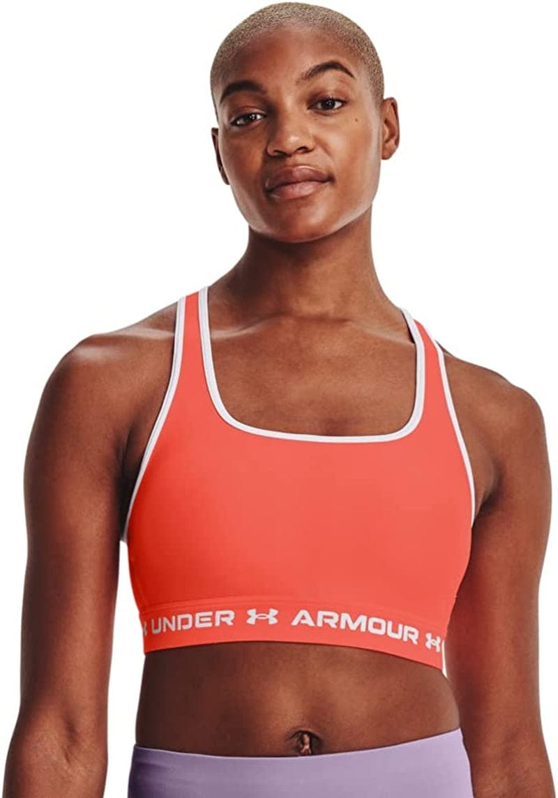 Women’S Crossback Mid Impact Sports Bra Electric Tangerine (825)/White / Small