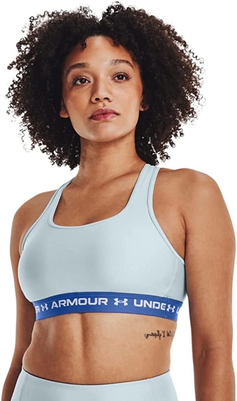 Women’S Crossback Mid Impact Sports Bra Breaker Blue (478)/Black Rose / Large