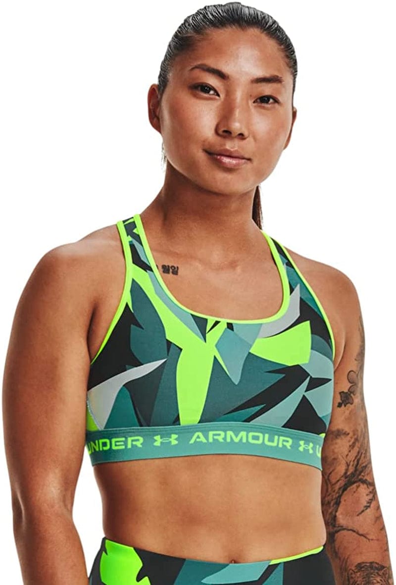 Women'S Crossback Mid Printed Bra Neptune (369)/White / Small