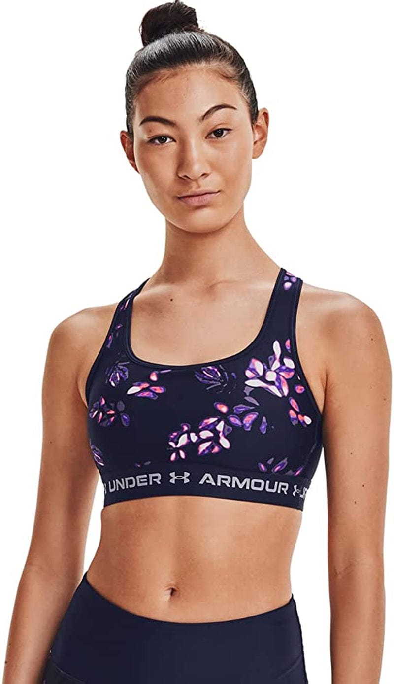 Women'S Crossback Mid Printed Bra Midnight Navy (410)/Purple Tint / Large