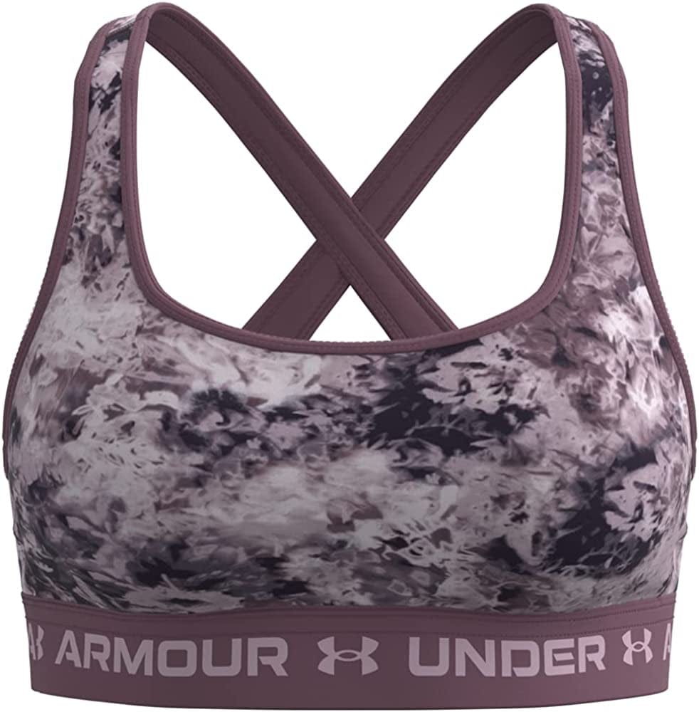 Women'S Crossback Mid Printed Bra Ash Plum (554)/Mauve Pink / Small