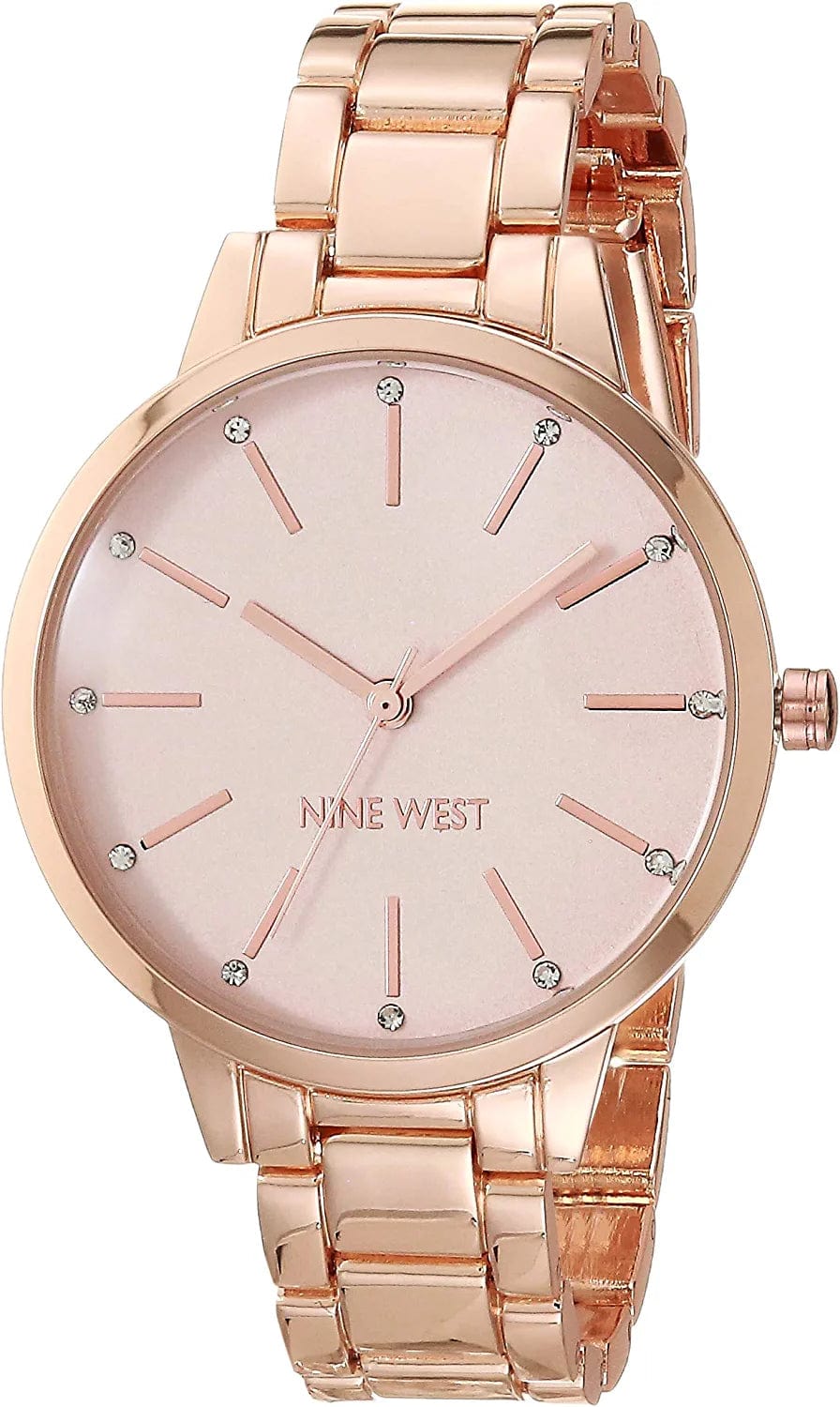 Women'S Crystal Accented Bracelet Watch Pink/Rose Gold
