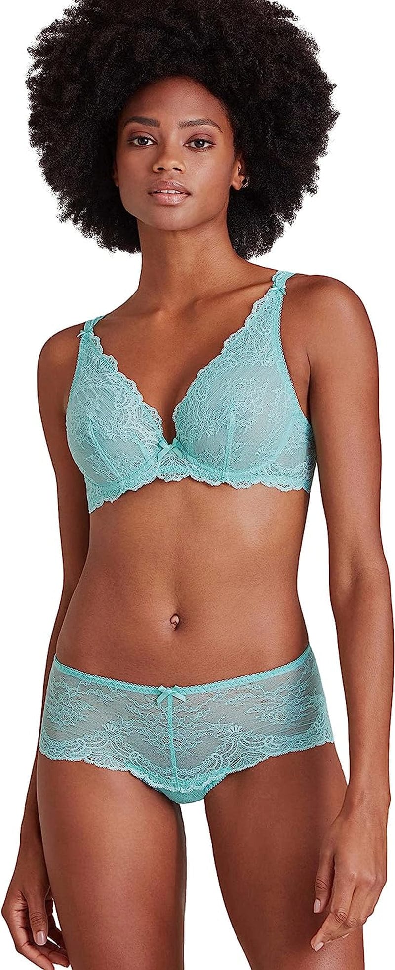 Women'S Danse Des Sens Plunging Triangle Bra Green (Sauge) / 32E