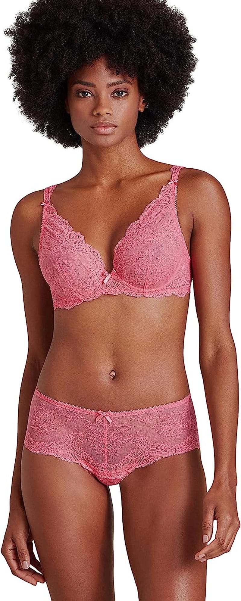 Women'S Danse Des Sens Plunging Triangle Bra Pink (Goyave) / 34C
