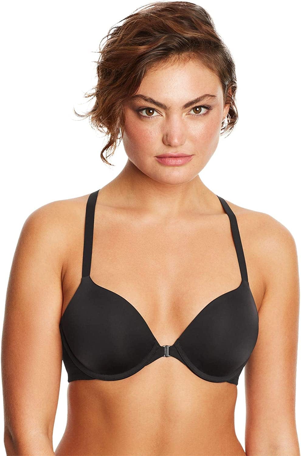 Women'S Demi Underwire Bra, One Fab Fit Demi Bra, Underwire Bra, Lightly Padded Racerback T-Shirt Bra Black / 42B