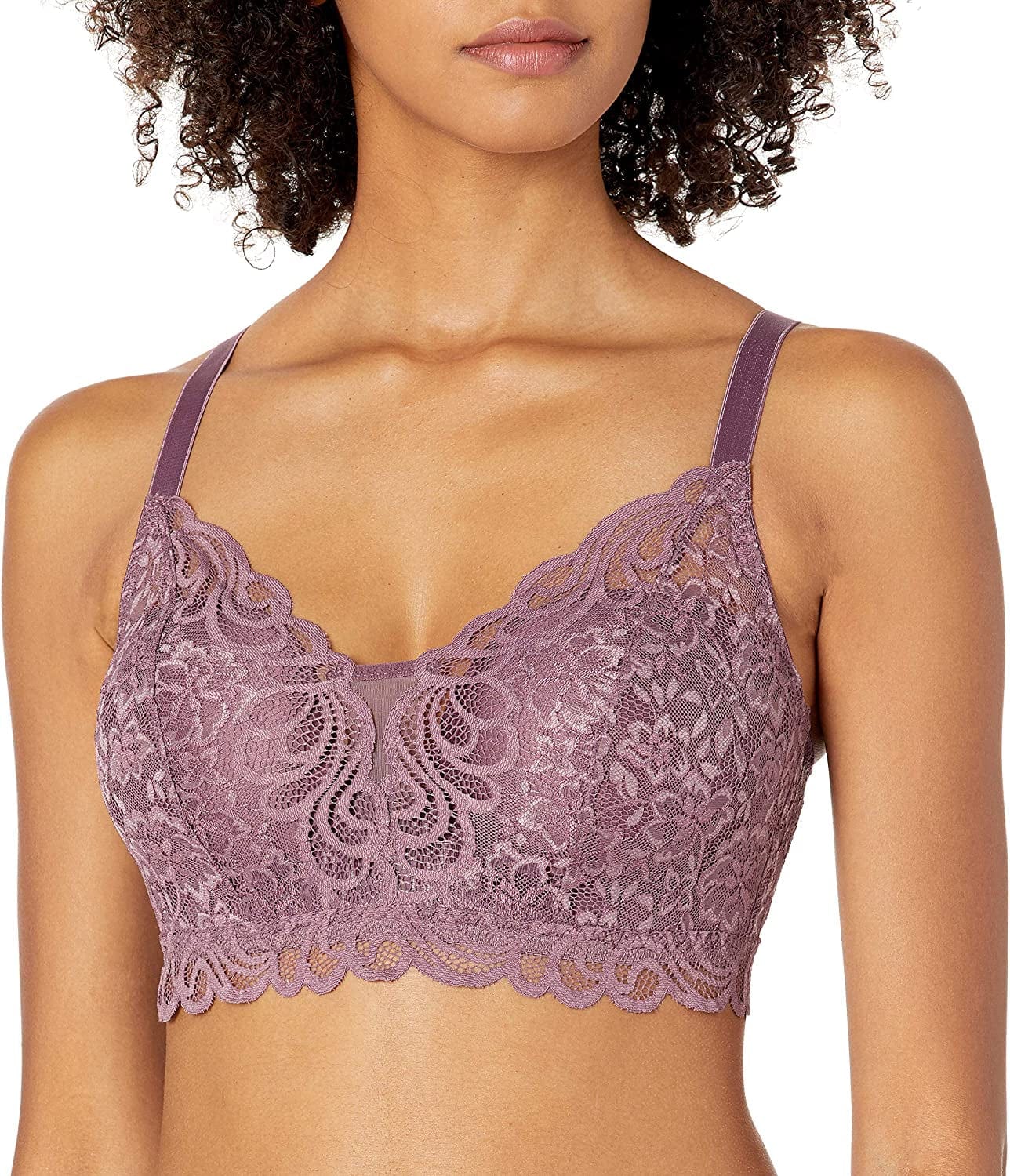 Women'S Desire All over Lace Wirefree Bra Df6591 Currant Purple / XX-Large