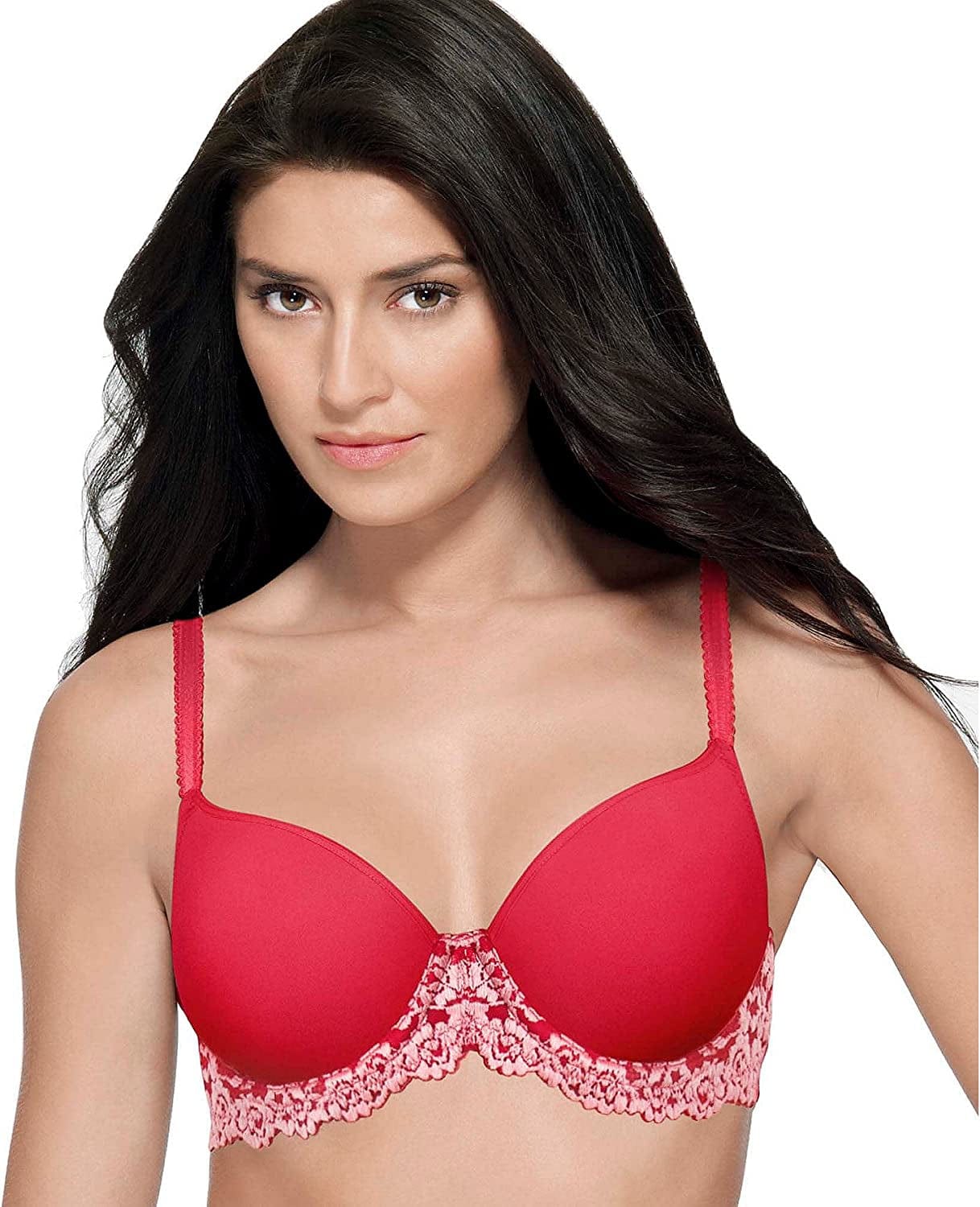 Women'S Embrace Lace Contour Bra Tango Red/Coral Blush / 36C
