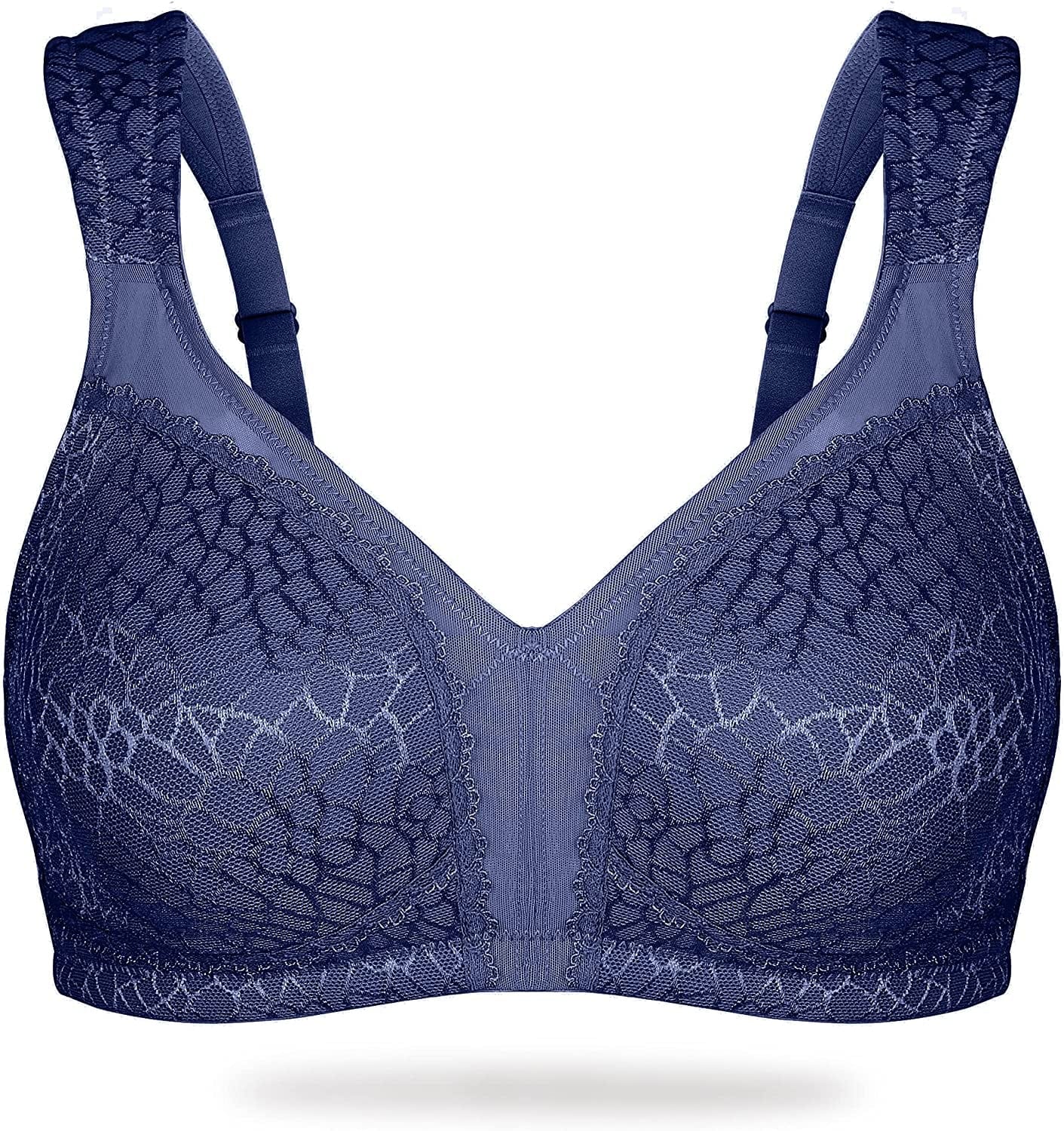 Women'S Full Coverage Non Padded Wirefree plus Size Minimizer Bra for Large Bust Support Seamless Blue / 36C