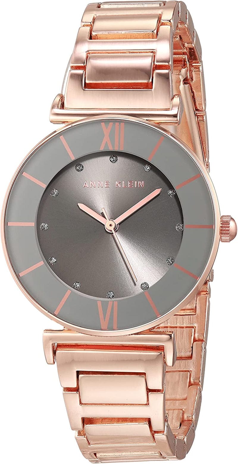 Women'S Glitter Accented Bracelet Watch Rose Gold/Grey