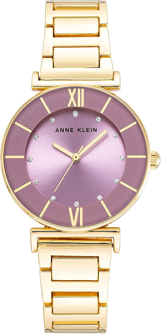 Women'S Glitter Accented Bracelet Watch Gold/Lavender