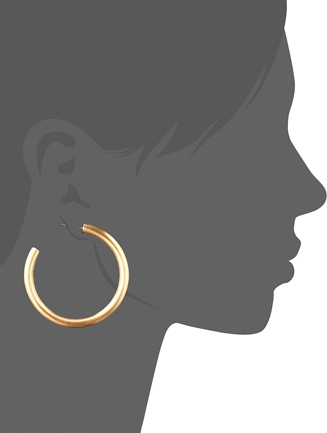 Women'S Gold Large Tubular Hoop Earrings, One Size