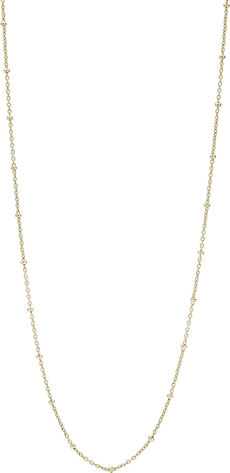 Women'S Gold-Tone Stainless Steel Pendant Chain Necklace 24" Gold Charm Necklace Starter