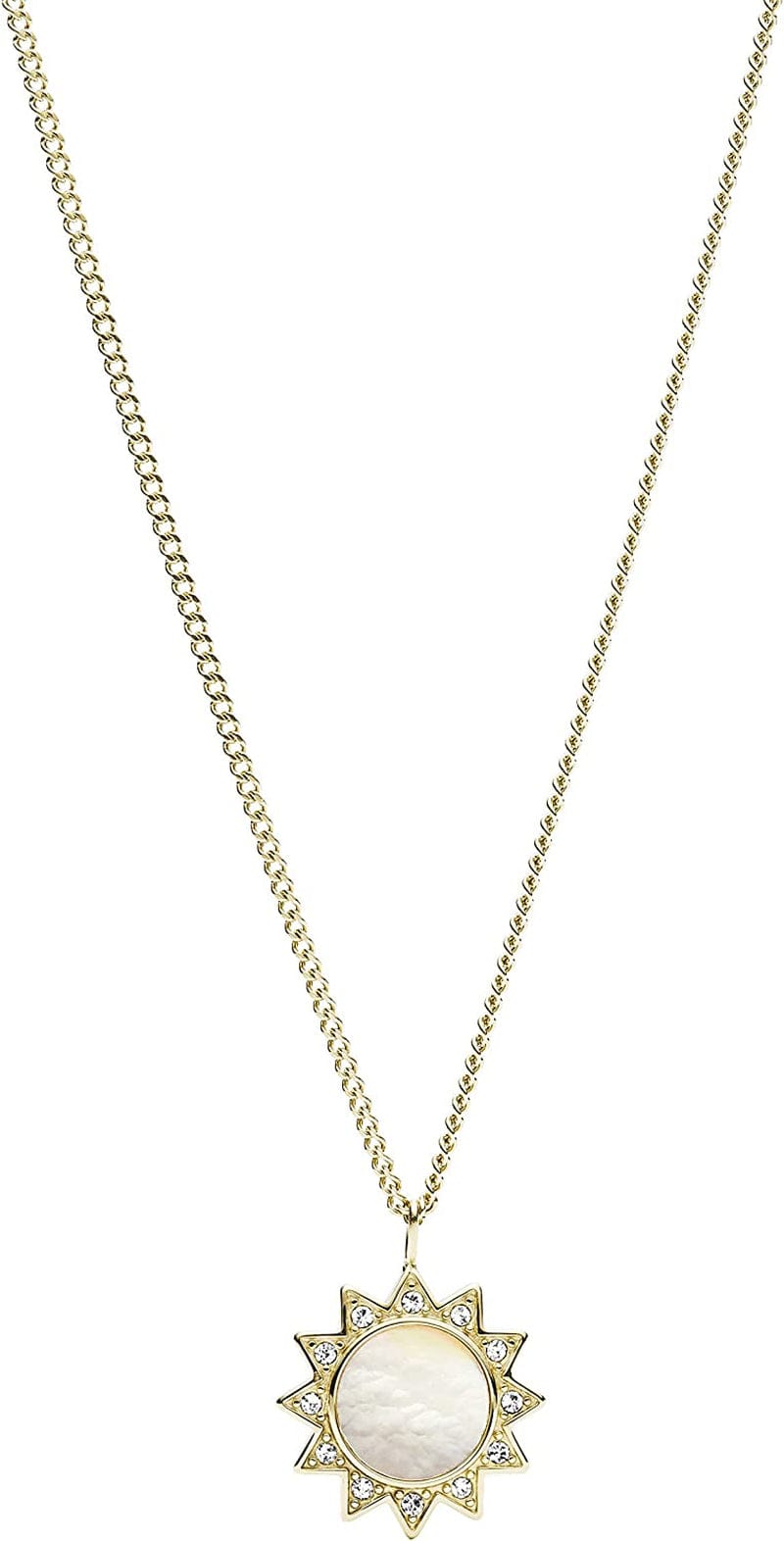 Women'S Gold-Tone Stainless Steel Pendant Chain Necklace Gold/MOP Sunshine