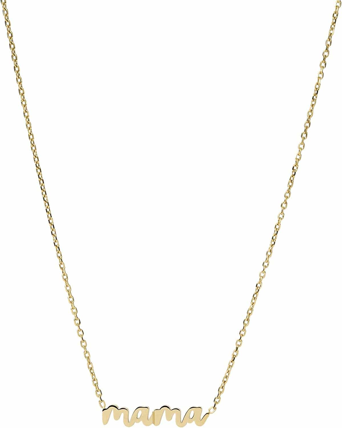 Women'S Gold-Tone Stainless Steel Pendant Chain Necklace Gold Mama Script