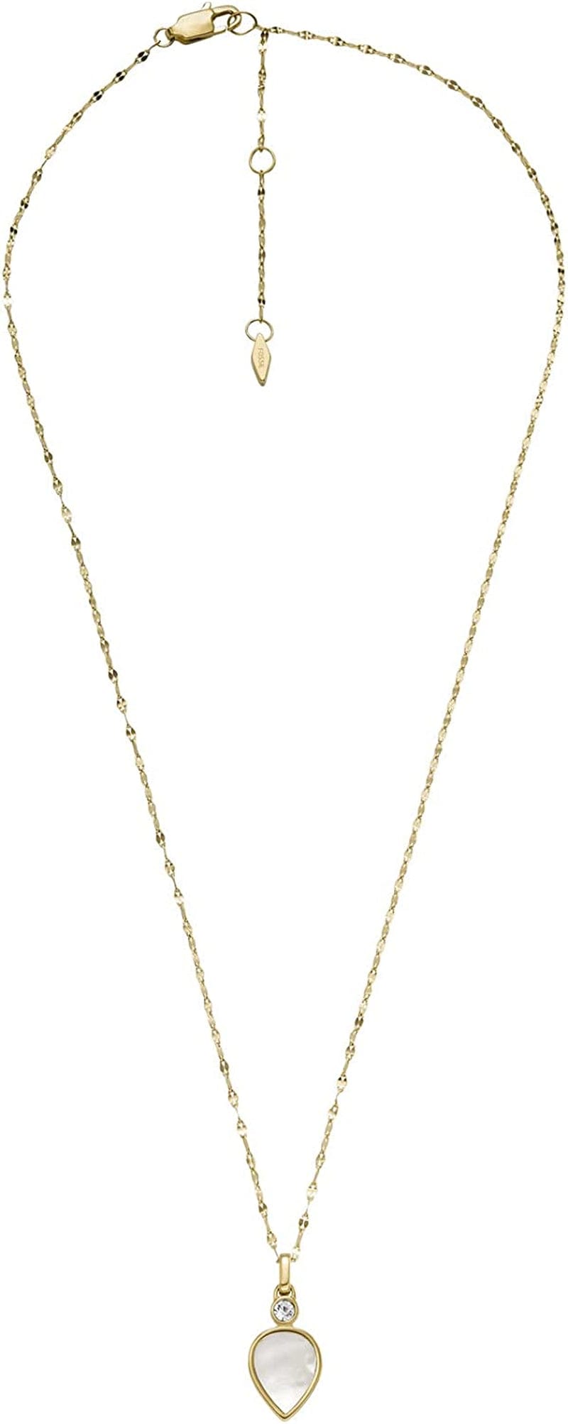 Women'S Gold-Tone Stainless Steel Pendant Chain Necklace Gold Teardrop
