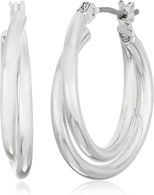 Women'S Infinite Shine Twisted Hoop Earrings