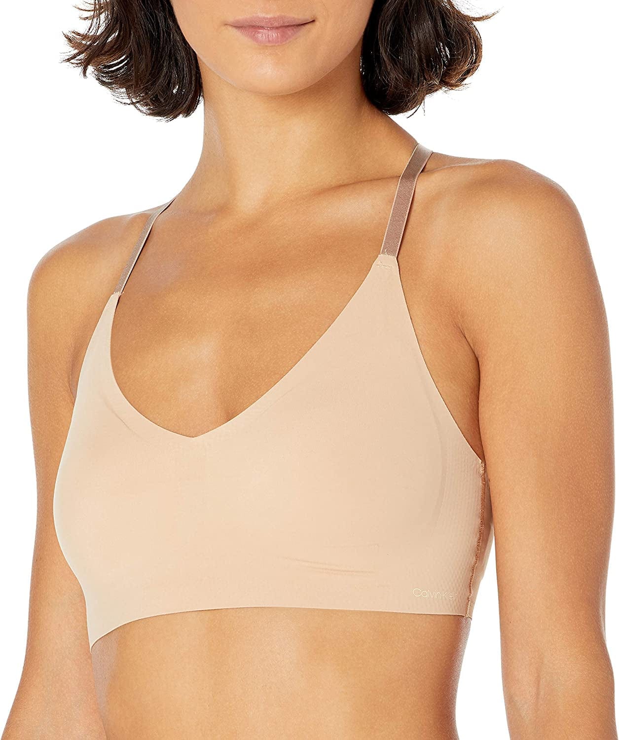 Women'S Invisibles Comfort Lightly Lined Seamless Wireless Triangle Bralette Bra Bare Lace Racerback / X-Small