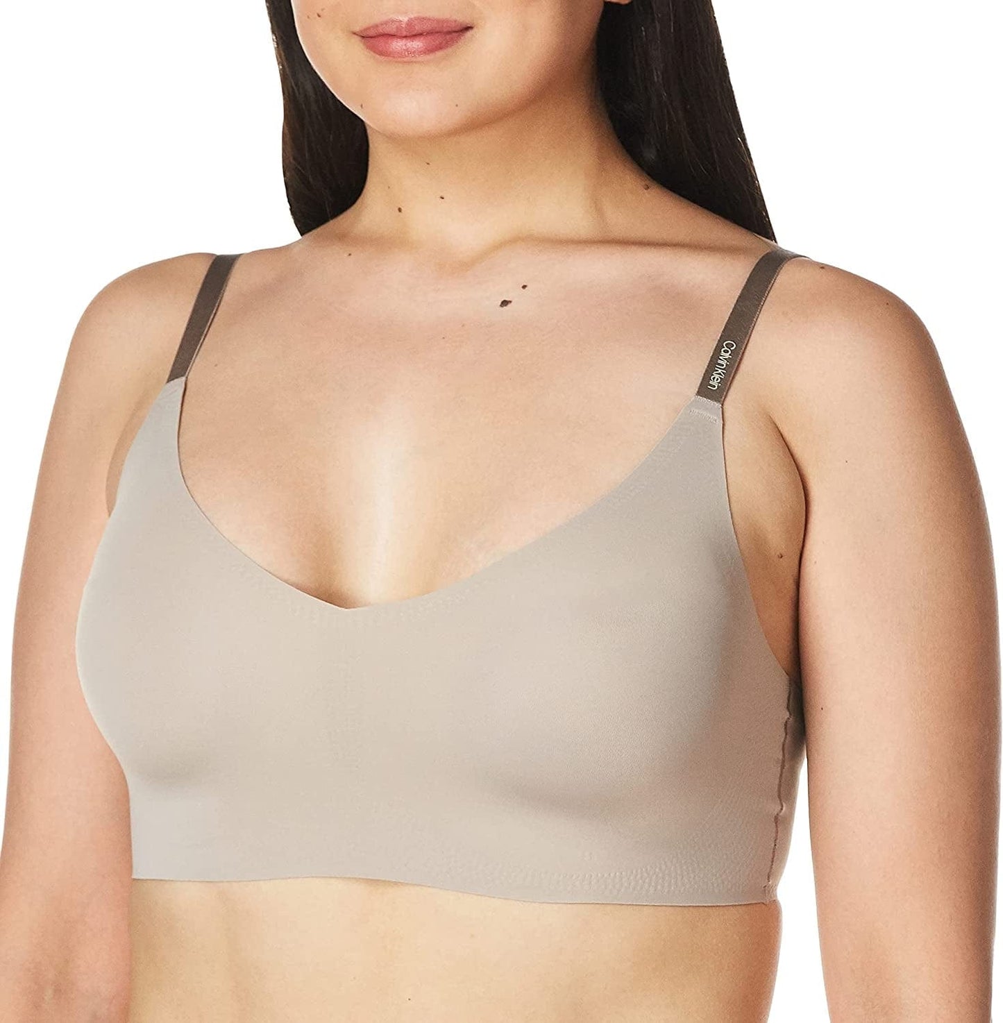 Women'S Invisibles Comfort Lightly Lined Seamless Wireless Triangle Bralette Bra Grey Heather / X-Small