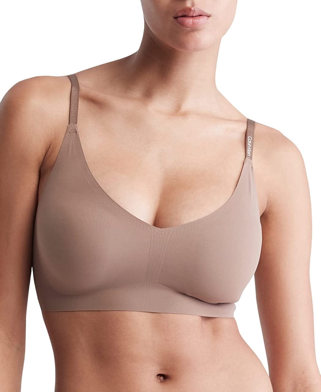 Women'S Invisibles Comfort Lightly Lined Seamless Wireless Triangle Bralette Bra Mauve Brown / X-Small