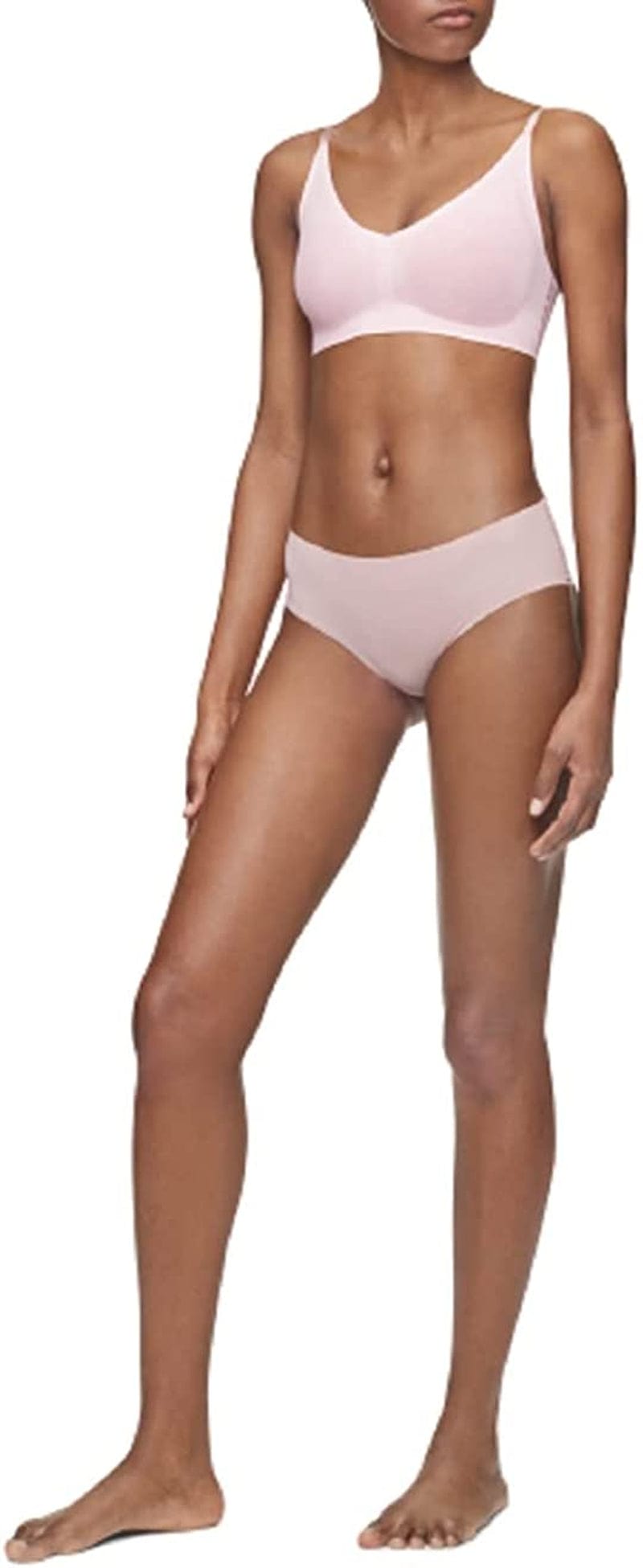 Women'S Invisibles Comfort Lightly Lined Seamless Wireless Triangle Bralette Bra Alluring Blush / X-Small