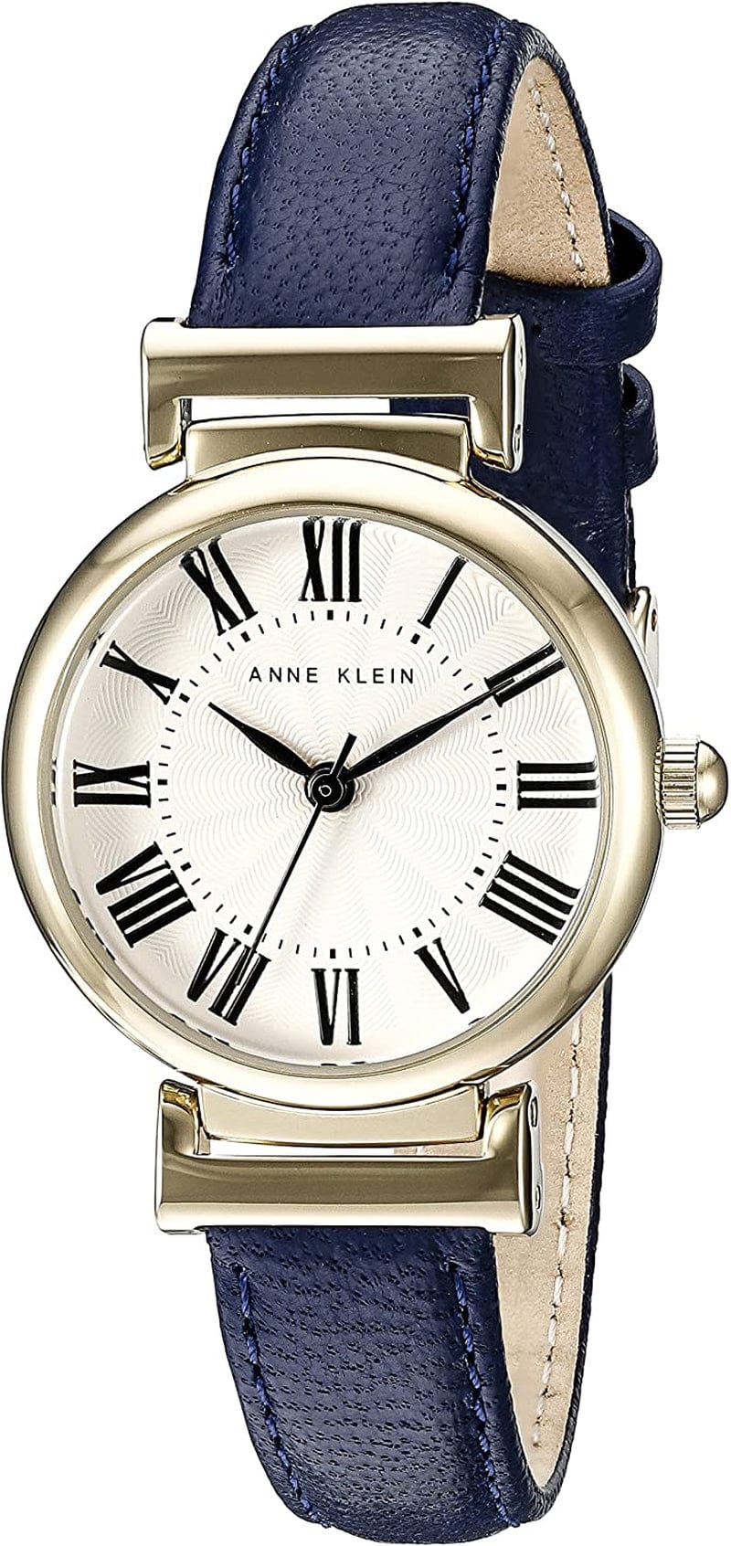 Women'S Leather Strap Watch Navy Blue/Gold