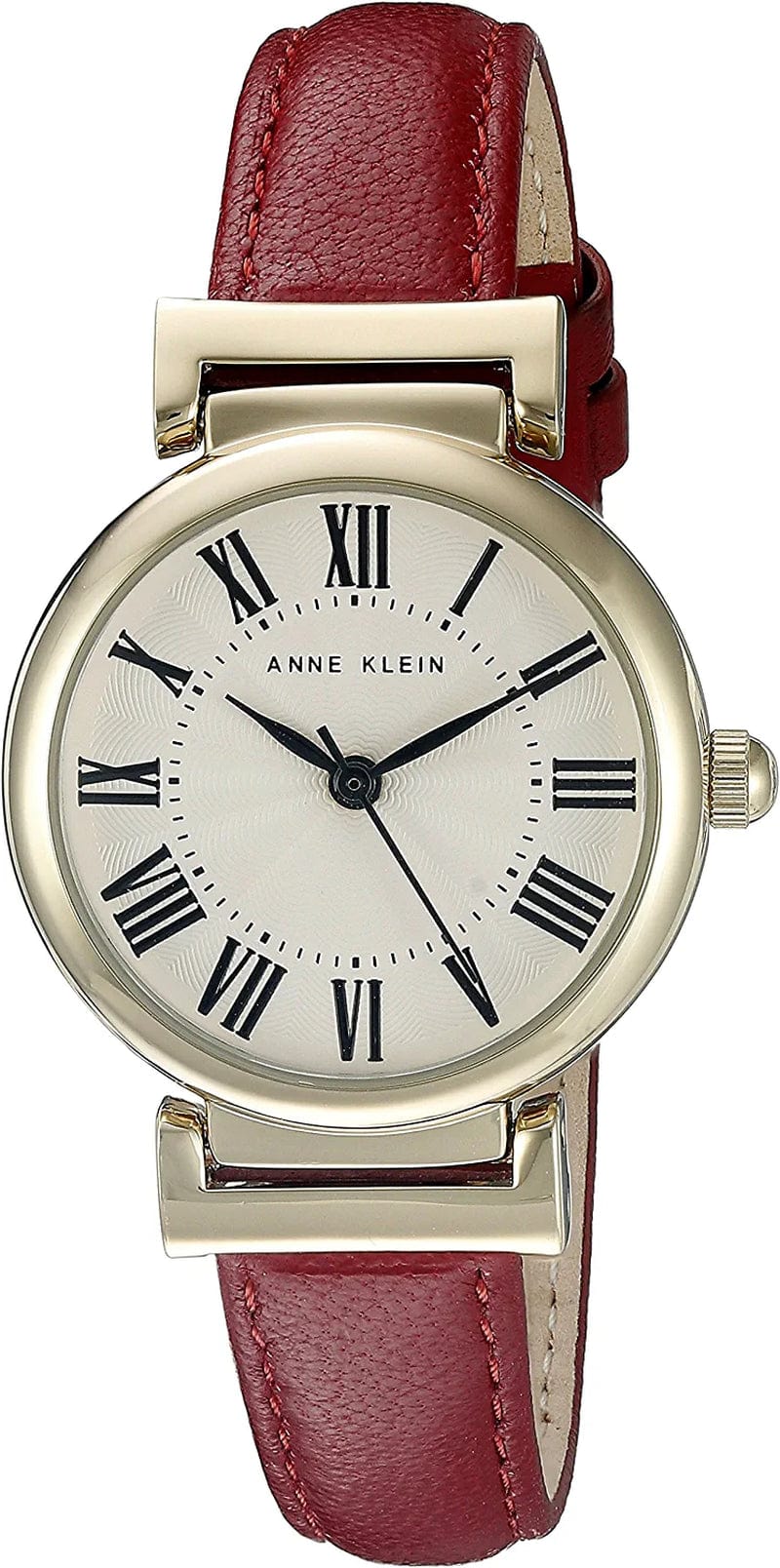 Women'S Leather Strap Watch Red/Gold