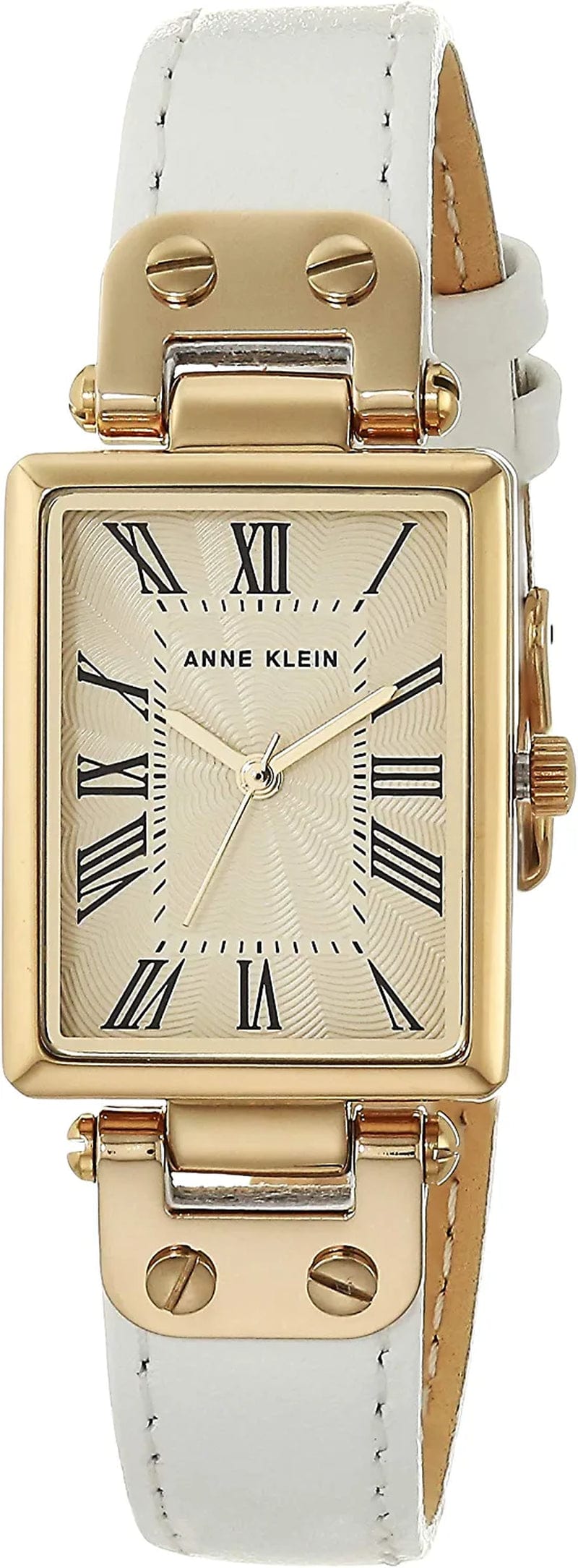 Women'S Leather Strap Watch, AK/3752 White/Gold